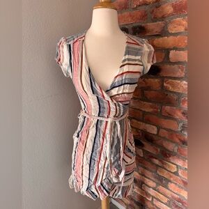 Free People Striped Wrap Dress
